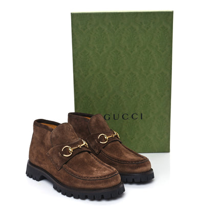 Gucci Suede Horsebit Ankle Boots 37.5 Washed Brown 9 of 9