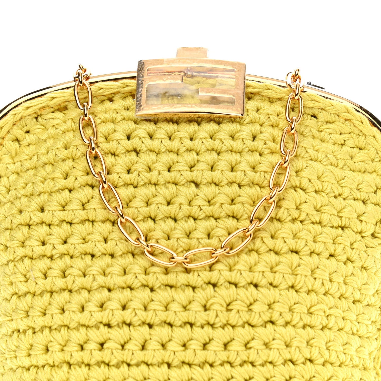 Fabric Crochet Baguette Phone Bag Giallo