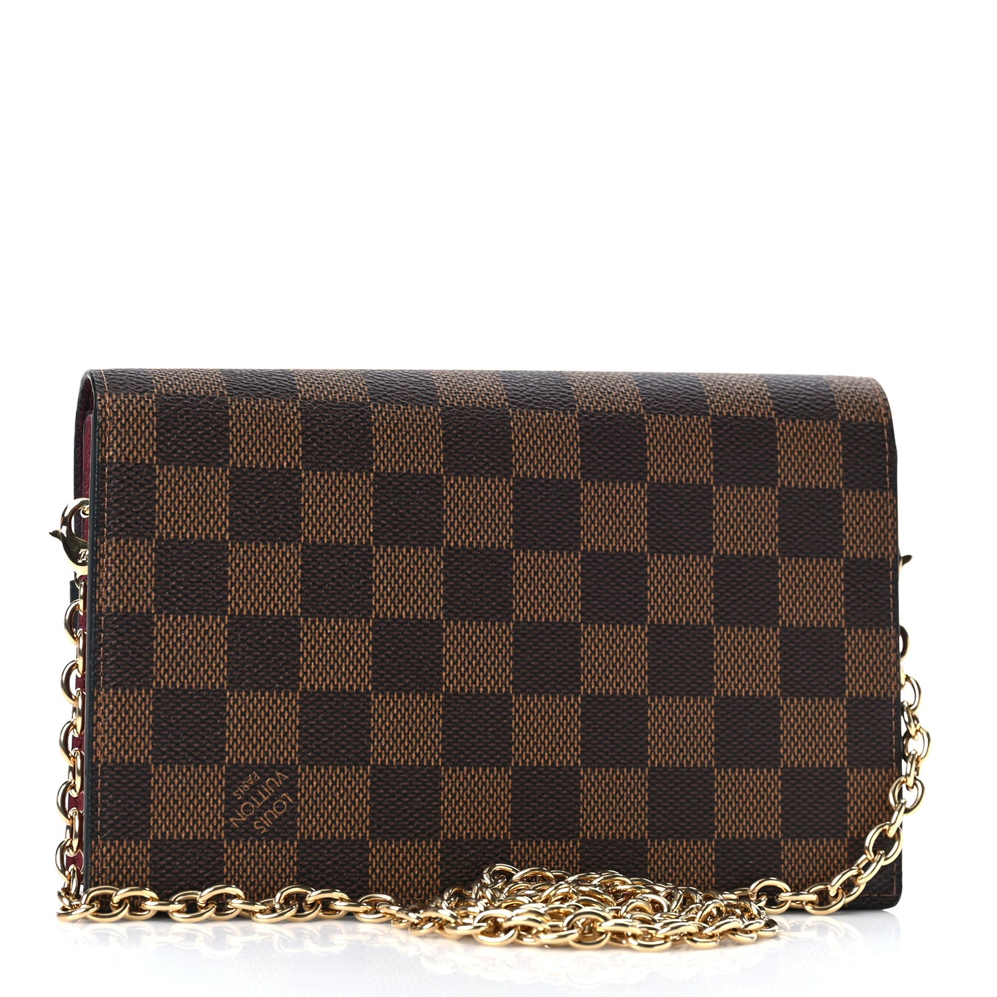 Damier Ebene Vavin Chain Wallet Red