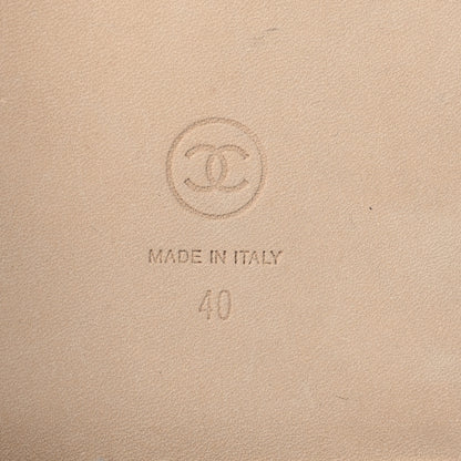 Chanel Lambskin Printed CC Velcro Dad Sandals 40 White Black 7 of 8