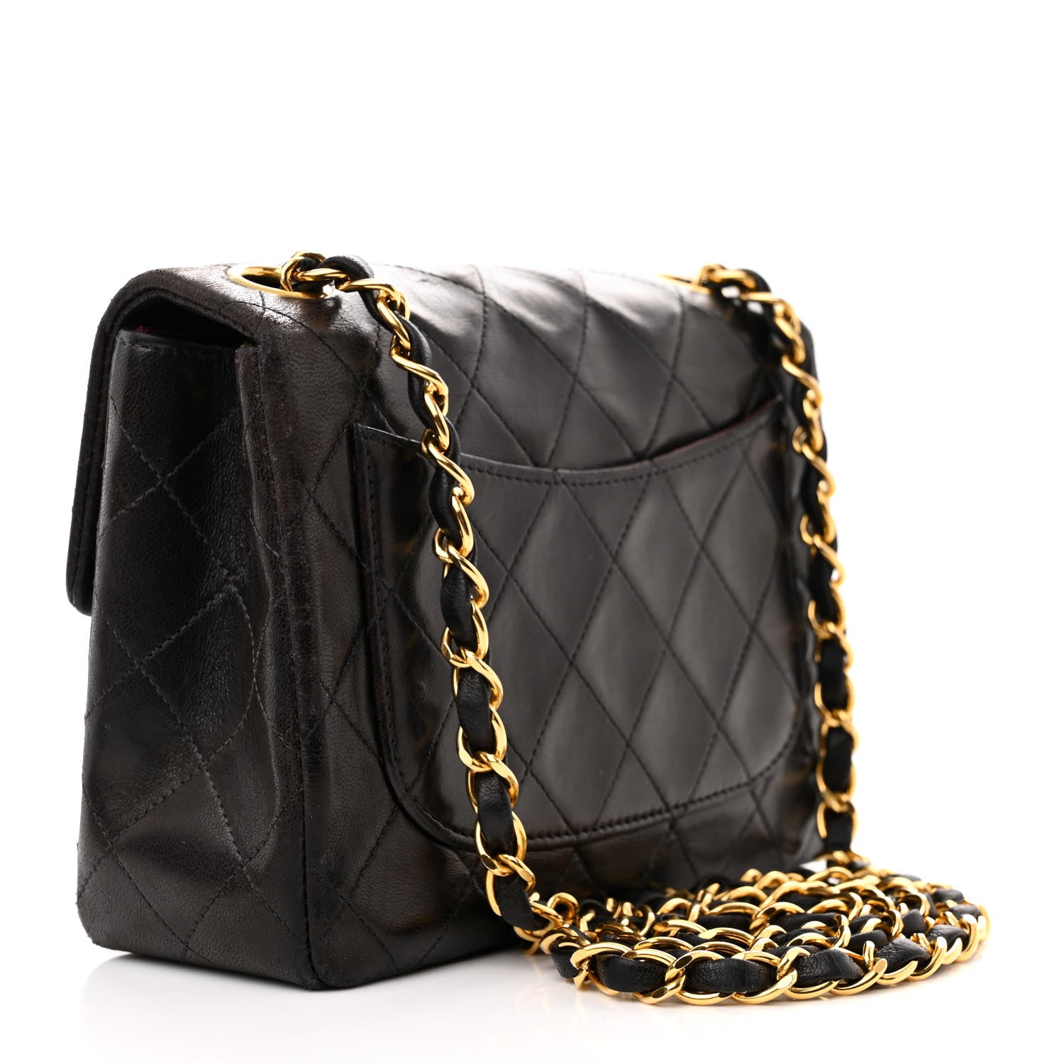 Chanel Lambskin Quilted Mini Square Flap Bag Black 3 of 12