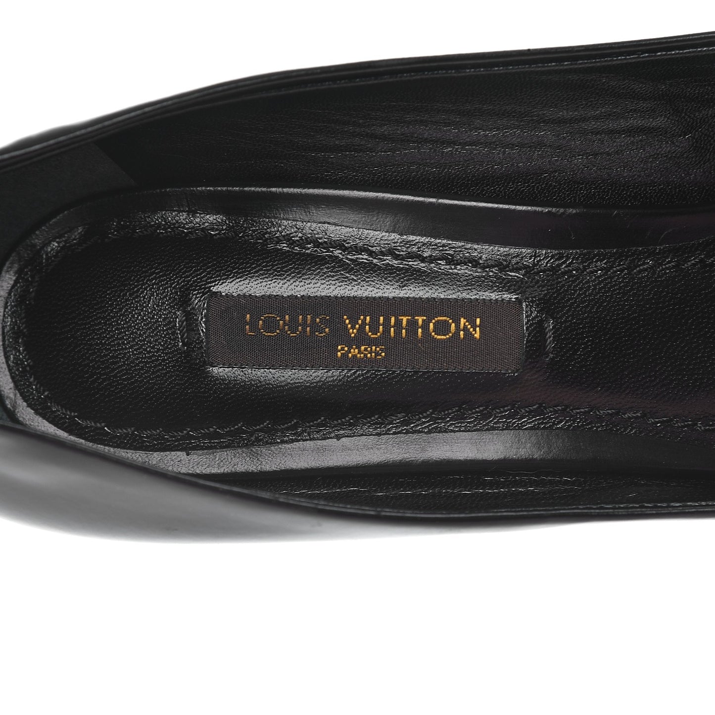 Patent Calfskin Cap Toe Pumps 35.5 Black