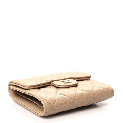 Chanel Caviar Quilted Compact Flap Wallet Beige 4 of 10