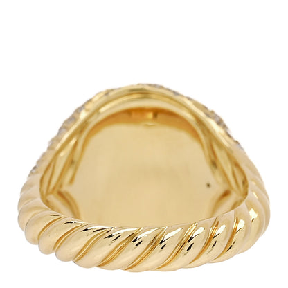David Yurman 18K Yellow Gold Diamond Sculpted Cable Pinky Ring 44 3 3 of 5
