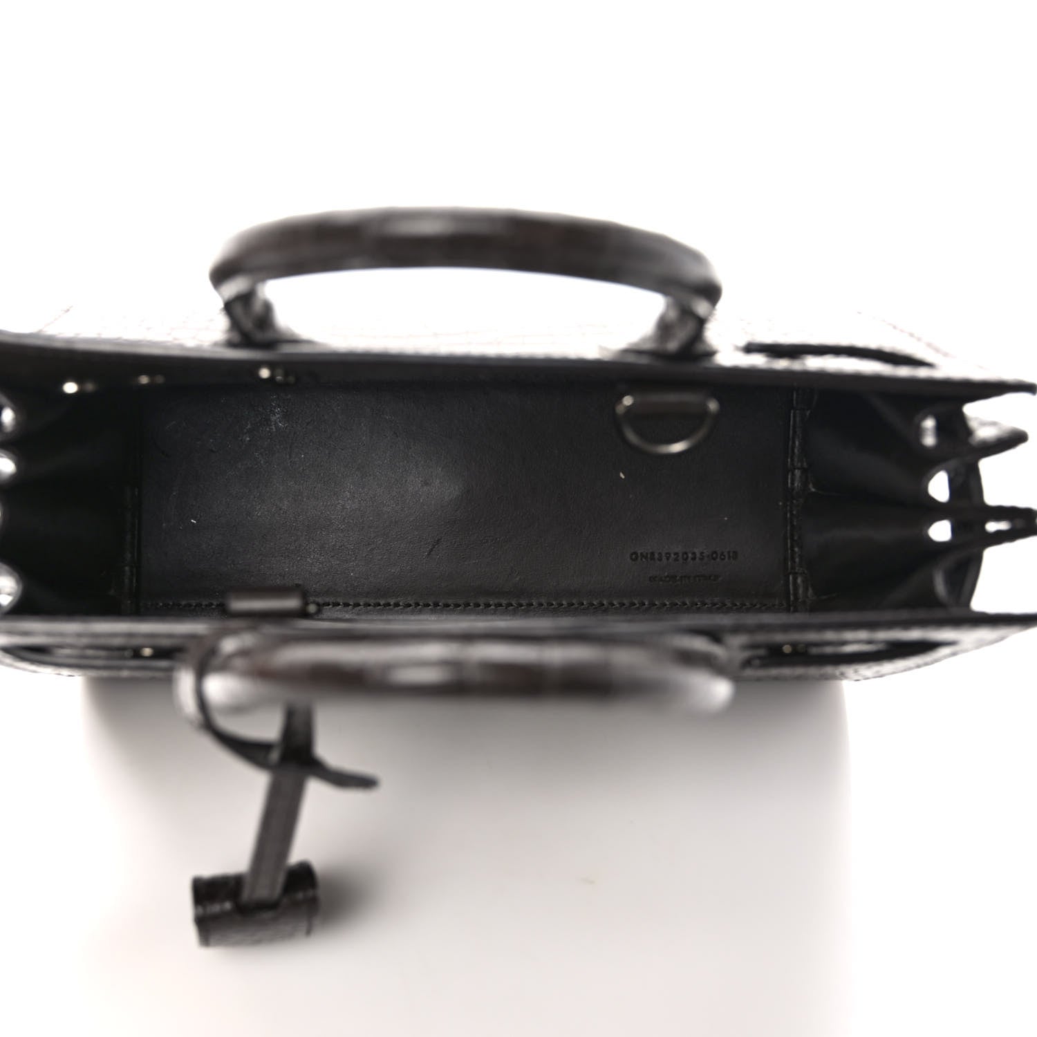 Saint Laurent Calfskin Crocodile Embossed Nano Sac De Jour Dark Brown 5 of 9