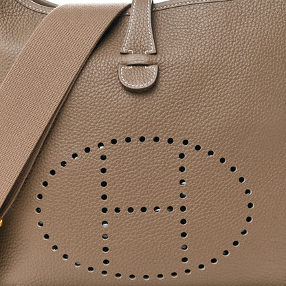 Hermes Taurillon Clemence Evelyne III PM Etoupe 8 of 11