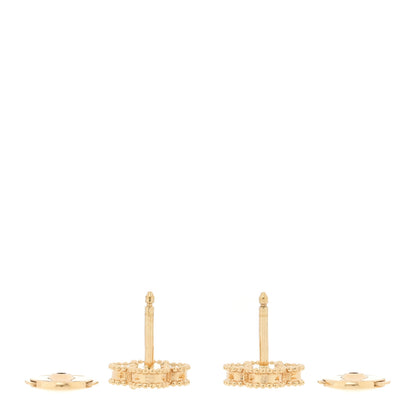 Van Cleef & Arpels 18K Yellow Gold Mother of Pearl Sweet Alhambra Earrings 3 of 5