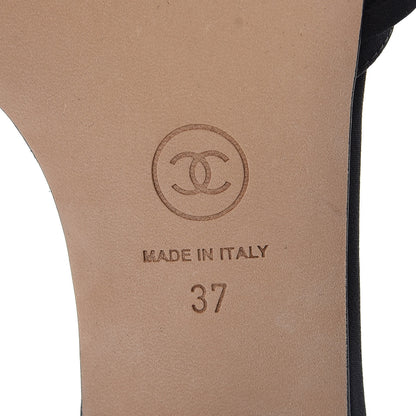 Chanel Satin Pearl Mules 37 Black 7 of 9