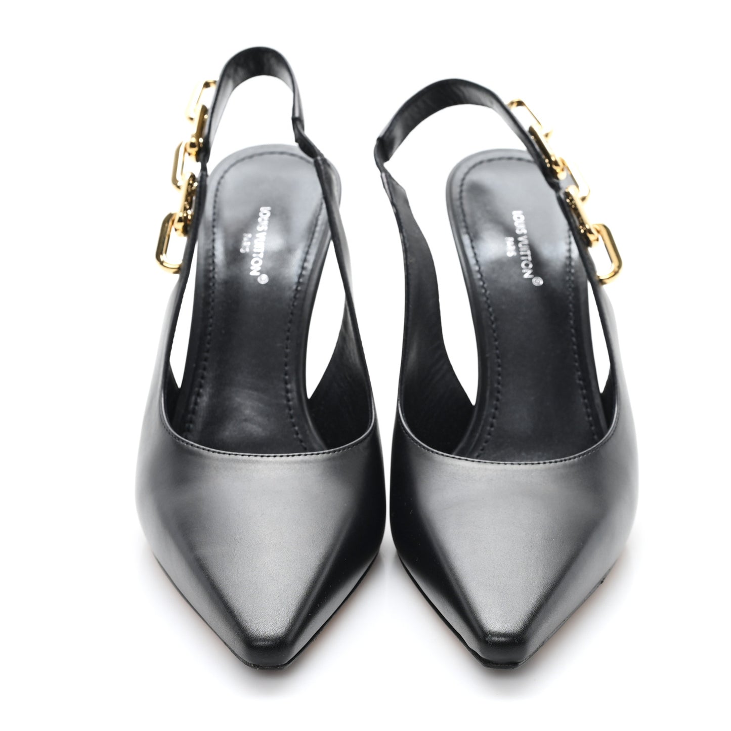 Calfskin Sparkle Slingback Pumps 37 Black