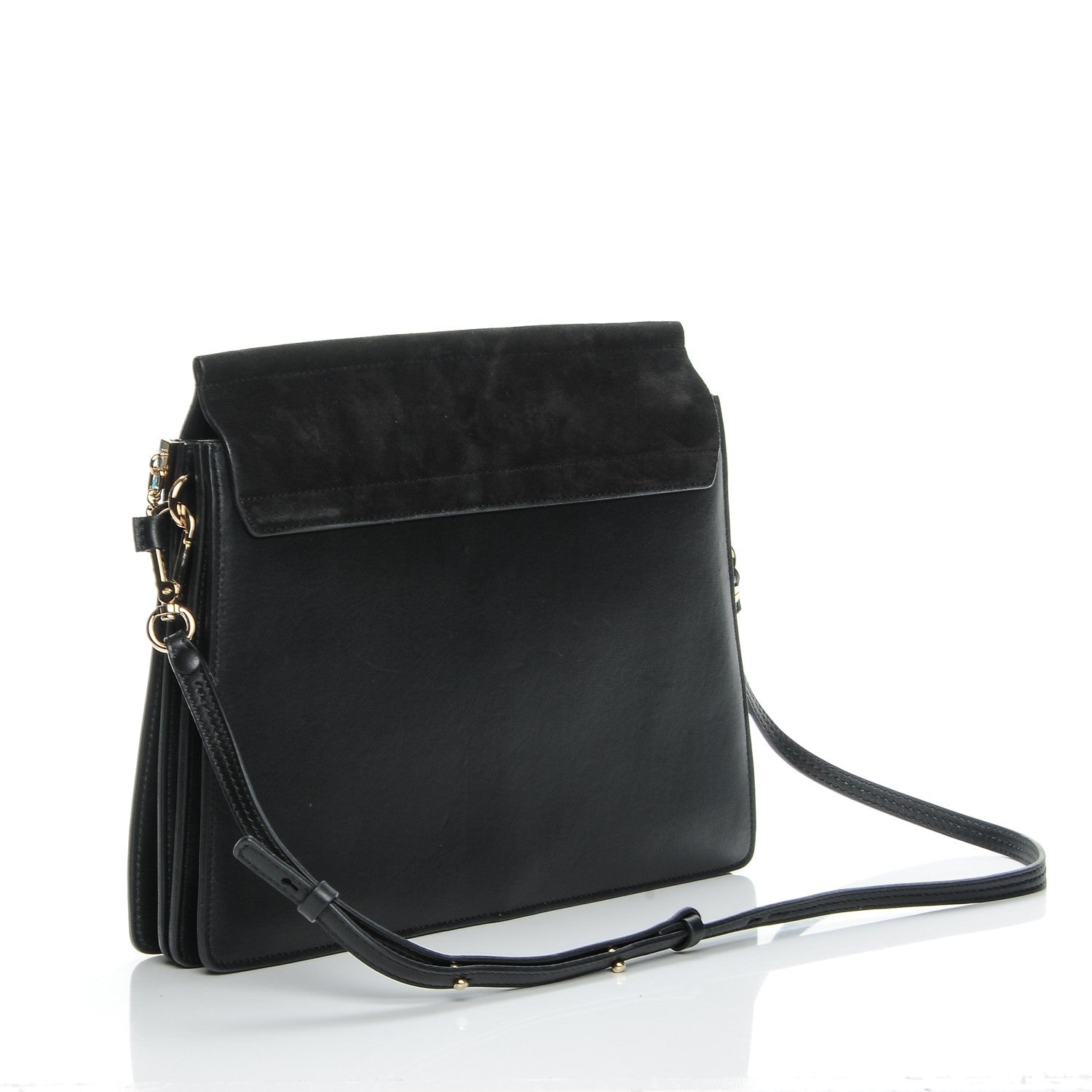Chloe Suede Calfskin Medium Faye Shoulder Bag Black 3 of 6