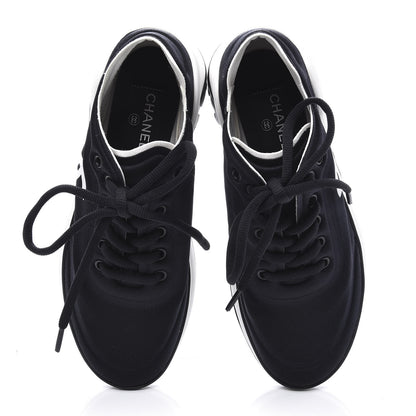 Chanel Lycra Womens CC Sneakers 36.5 Black 5 of 10
