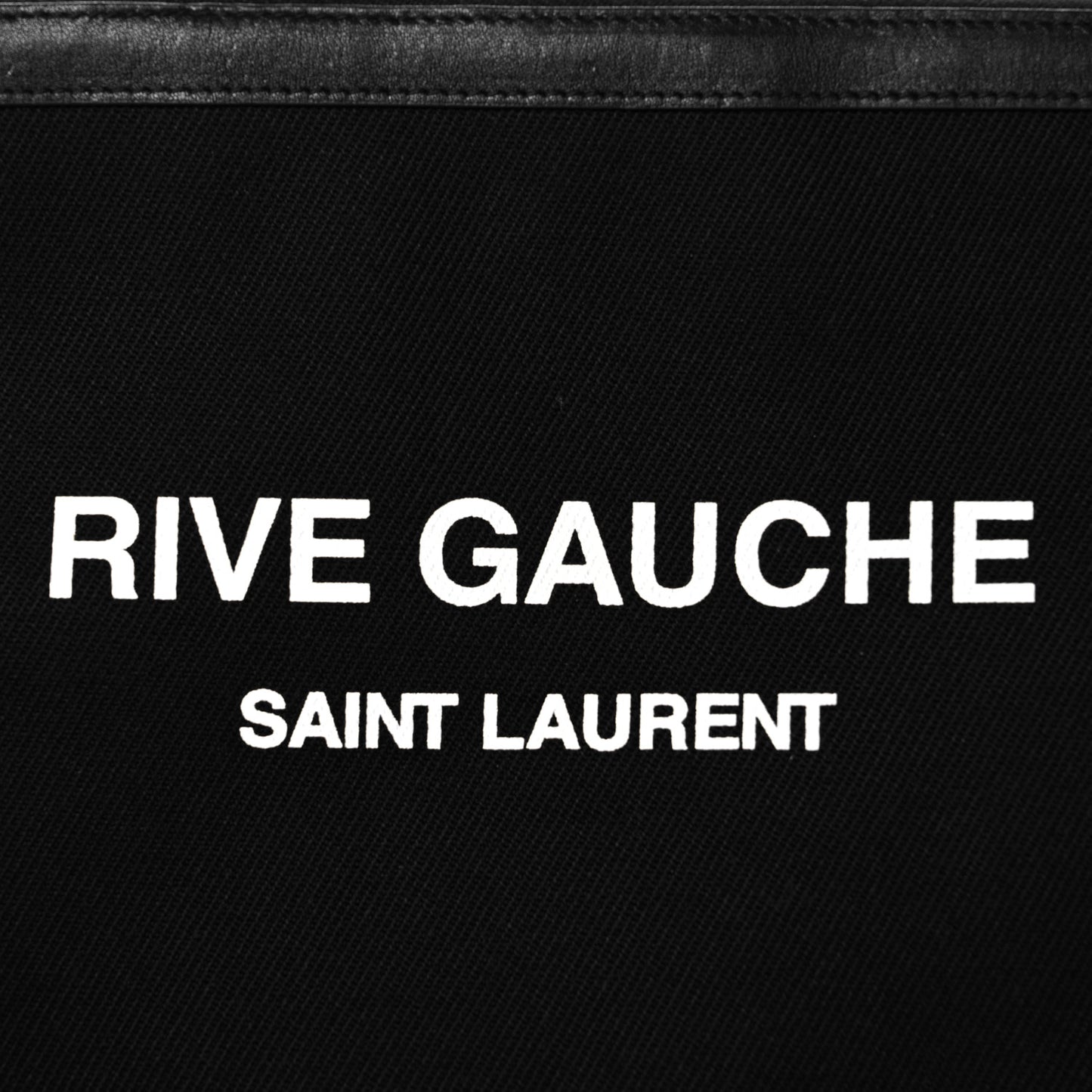 Linen Canvas Rive Gouche Zipped Pouch Black