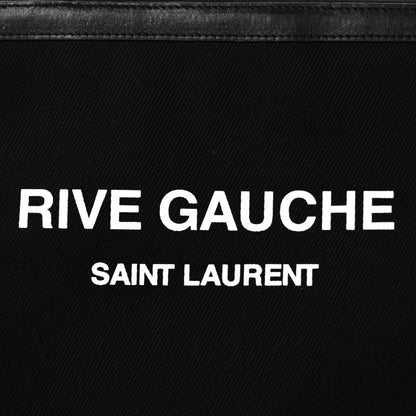 Saint Laurent Linen Canvas Rive Gouche Zipped Pouch Black 8 of 11