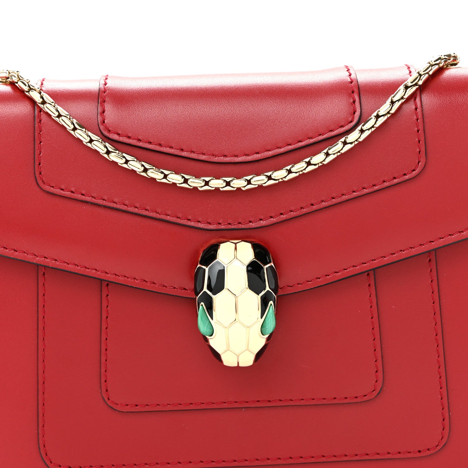 Bulgari Calfskin Serpenti Forever Crossbody Bag Red 8 of 10