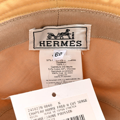 Hermes Cotton Fred H Cut Bucket Hat 60 Banane Jaune Poussin 8 of 8