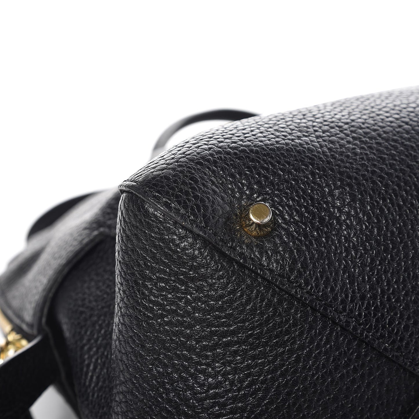 London Grainy Calfskin Medium Greenwood Bowling Bag Black