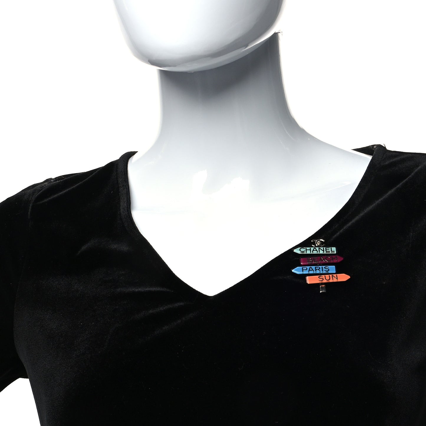 Resin Chanel By The Sea Sign Brooch Multicolor