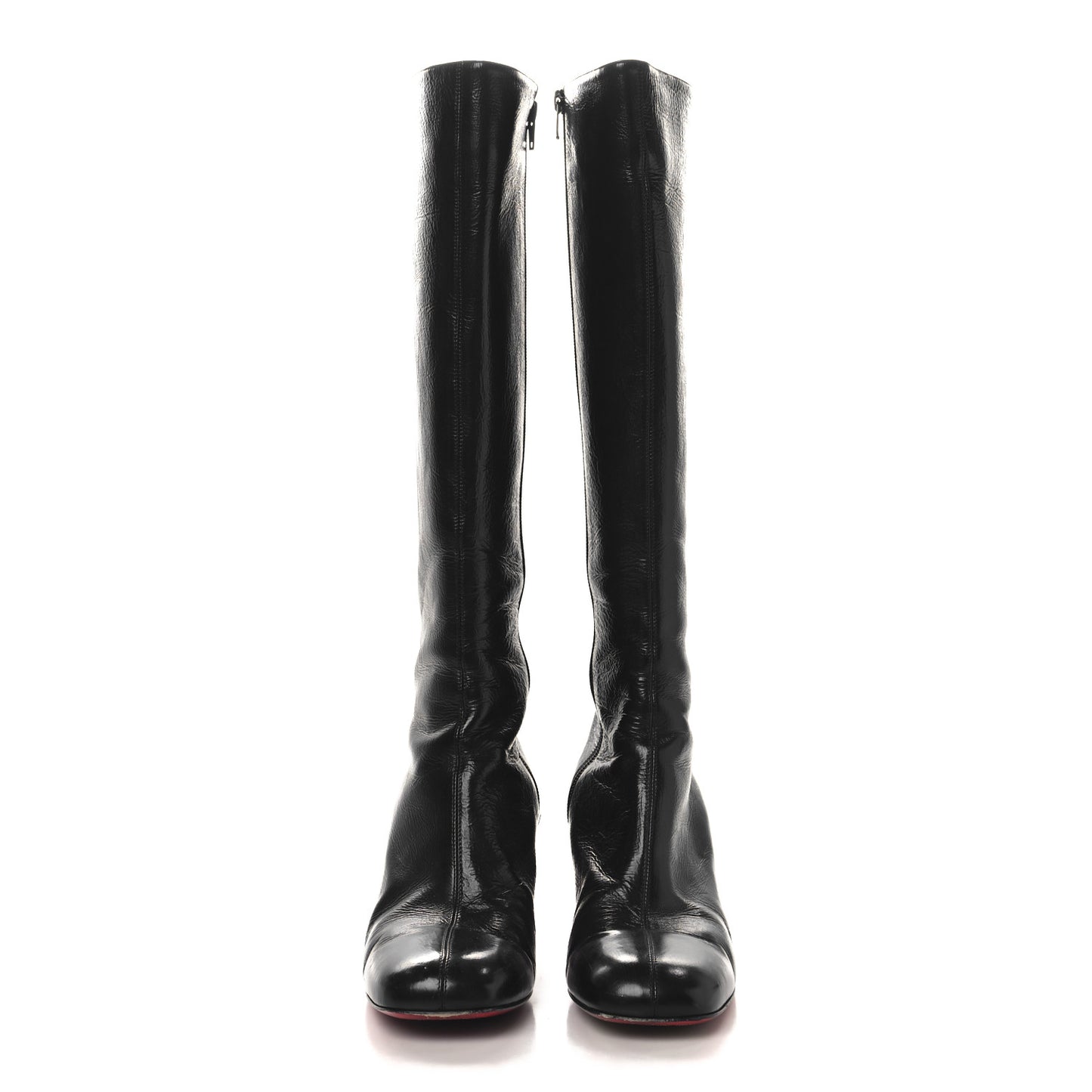 Vintage Patent Calfskin Cadrilla Botta 70 Tall Boots 39.5 Black