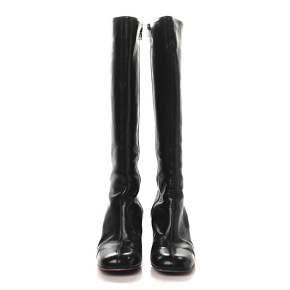 Christian Louboutin Vintage Patent Calfskin Cadrilla Botta 70 Tall Boots 39.5 Black 2 of 8