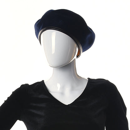Hermes Cashmere Lambskin Saint-Honore Beret 59 Navy 2 of 9
