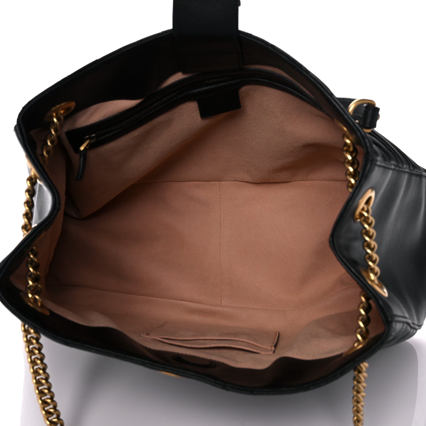 Calfskin Matelasse Medium GG Marmont Shoulder Tote Bag Black