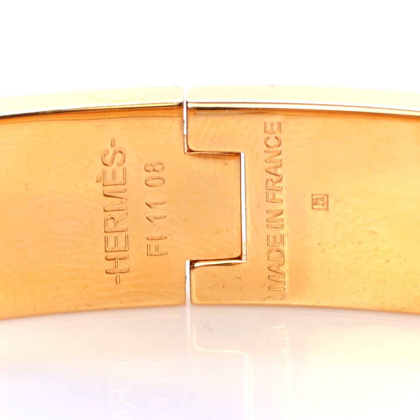 Enamel Narrow Clic Clac H Bracelet PM White