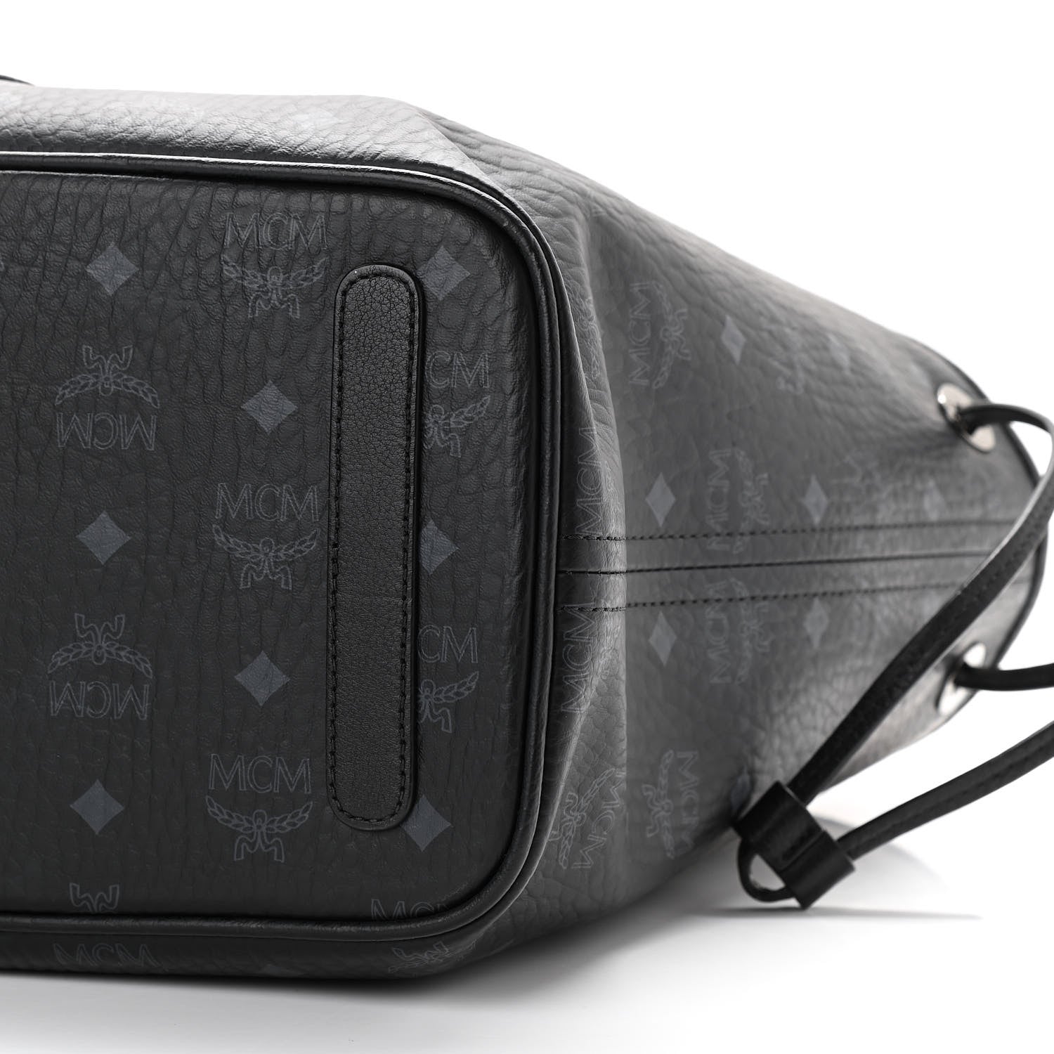 MCM Visetos Medium Liz Reversible Shopper Tote Black 9 of 18