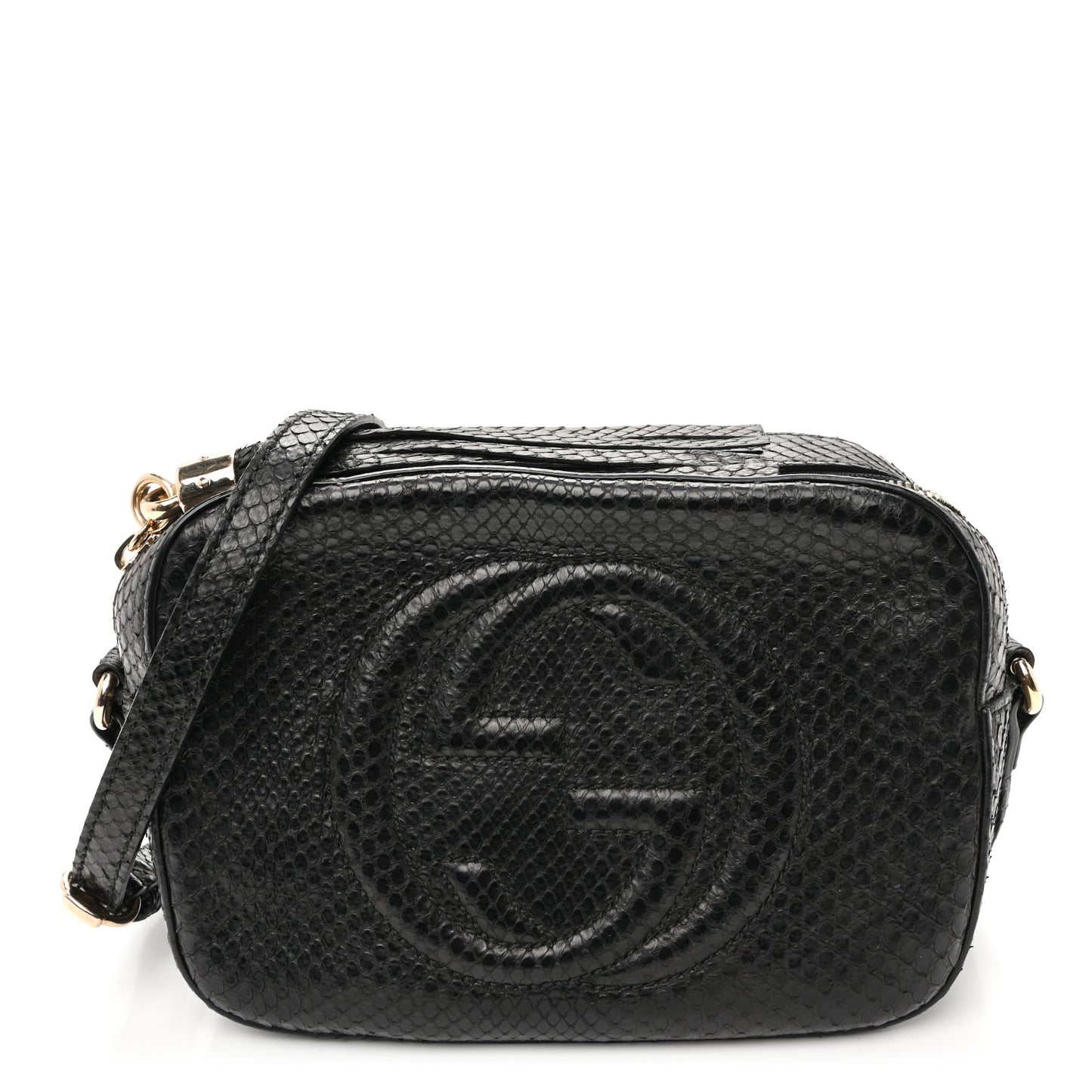 Snakeskin Small Soho Disco Bag Black