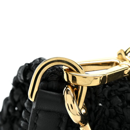 Loewe Raffia Donut Chain Medium Ola Shoulder Bag Black 12 of 12