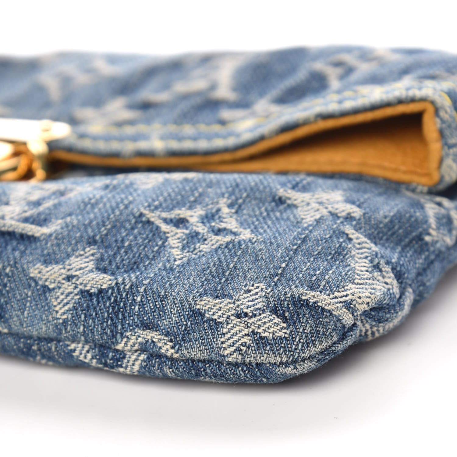 Louis Vuitton Monogram Denim Pochette Plat Clutch Blue 8 of 8