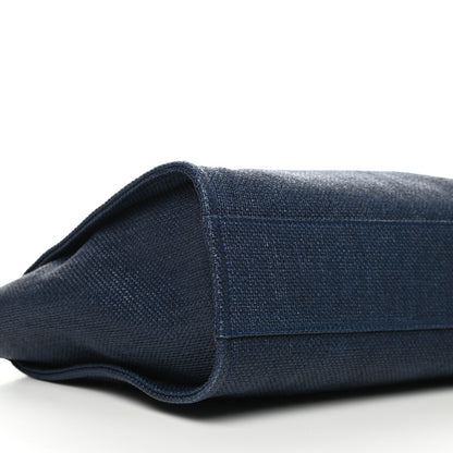 Chanel Woven Straw Raffia Small Deauville Tote Blue 8 of 10