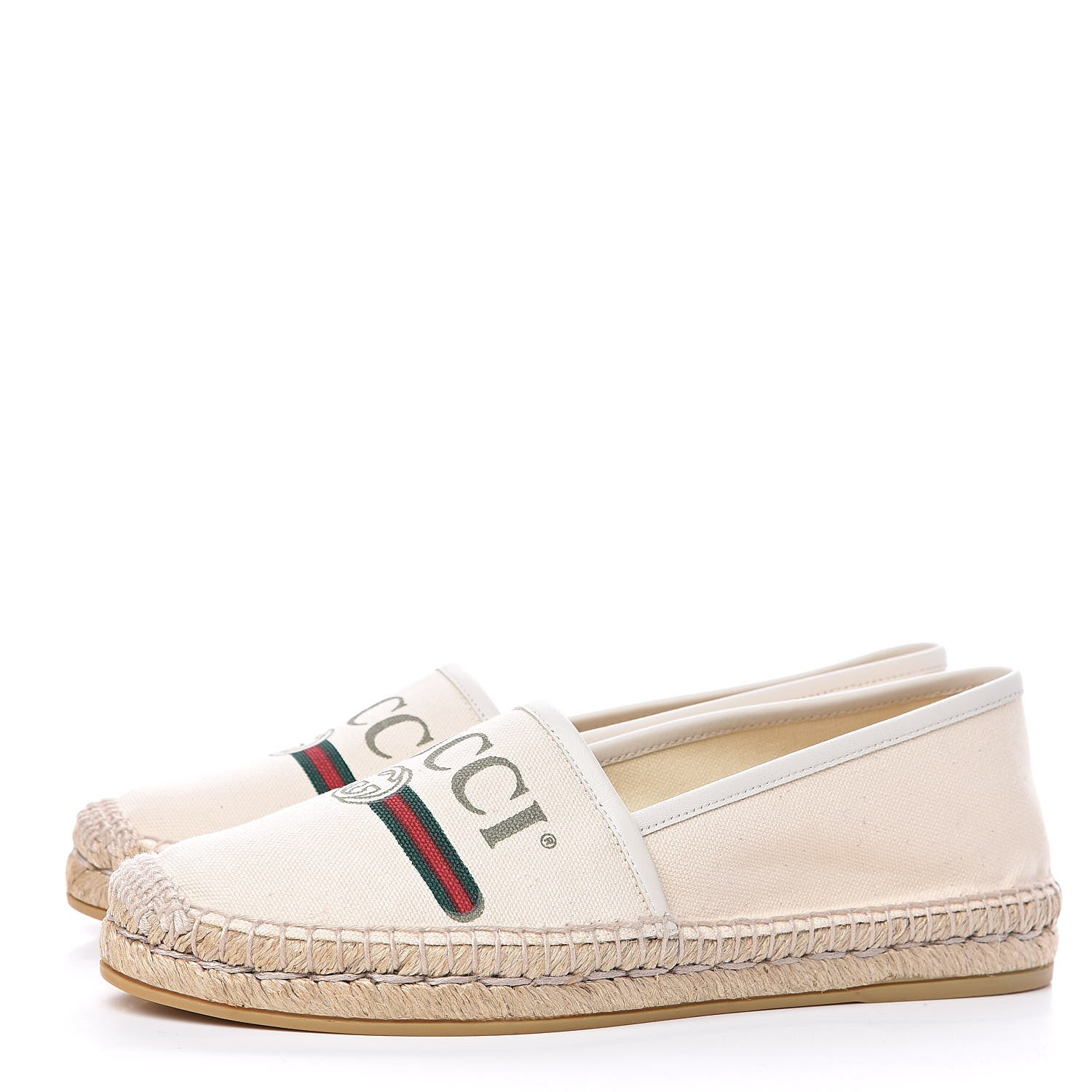 Gucci Canvas Logo Espadrilles 39 Greggio White 3 of 11