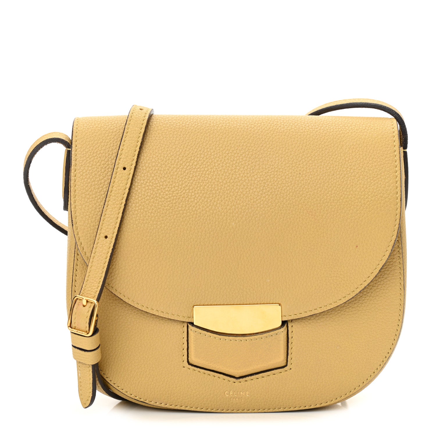Celine Grained Calfskin Small Trotteur Vanilla 1 of 15