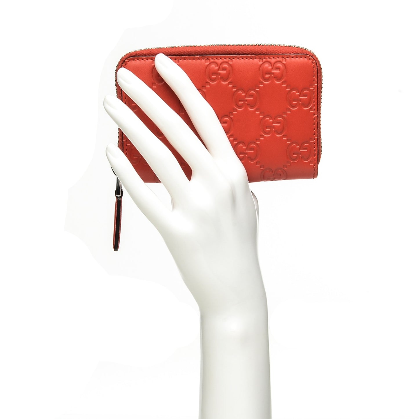 Guccissima Zip Around Card Case Red