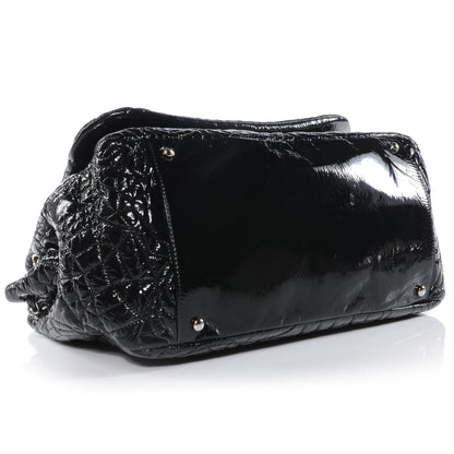 Chanel Vinyl Graphic Edge Accordion Flap Bag Black 4 of 8