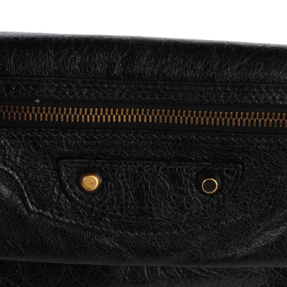 Balenciaga Agneau Classic Hardware Envelope Strap Clutch Black 10 of 11