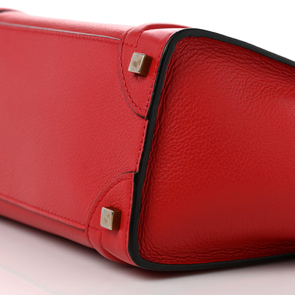 Celine Drummed Calfskin Micro Luggage Coquelicot 9 of 9