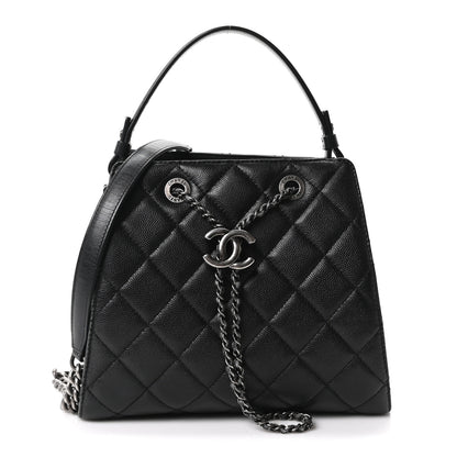 Chanel Caviar Quilted Small CC Bucket Bag Black 1 of 10