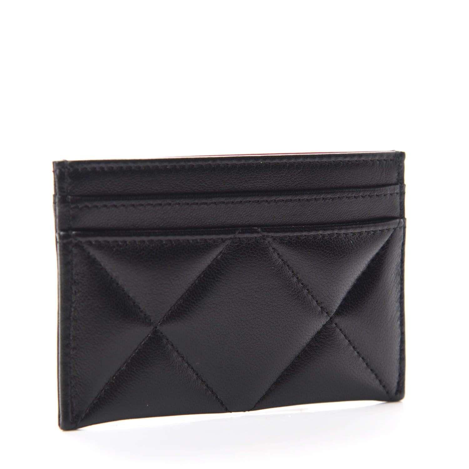 Chanel Shiny Goatskin Quilted 19 Card Holder Black 3 of 9