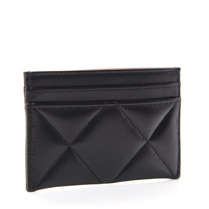Chanel Shiny Goatskin Quilted 19 Card Holder Black 3 of 9