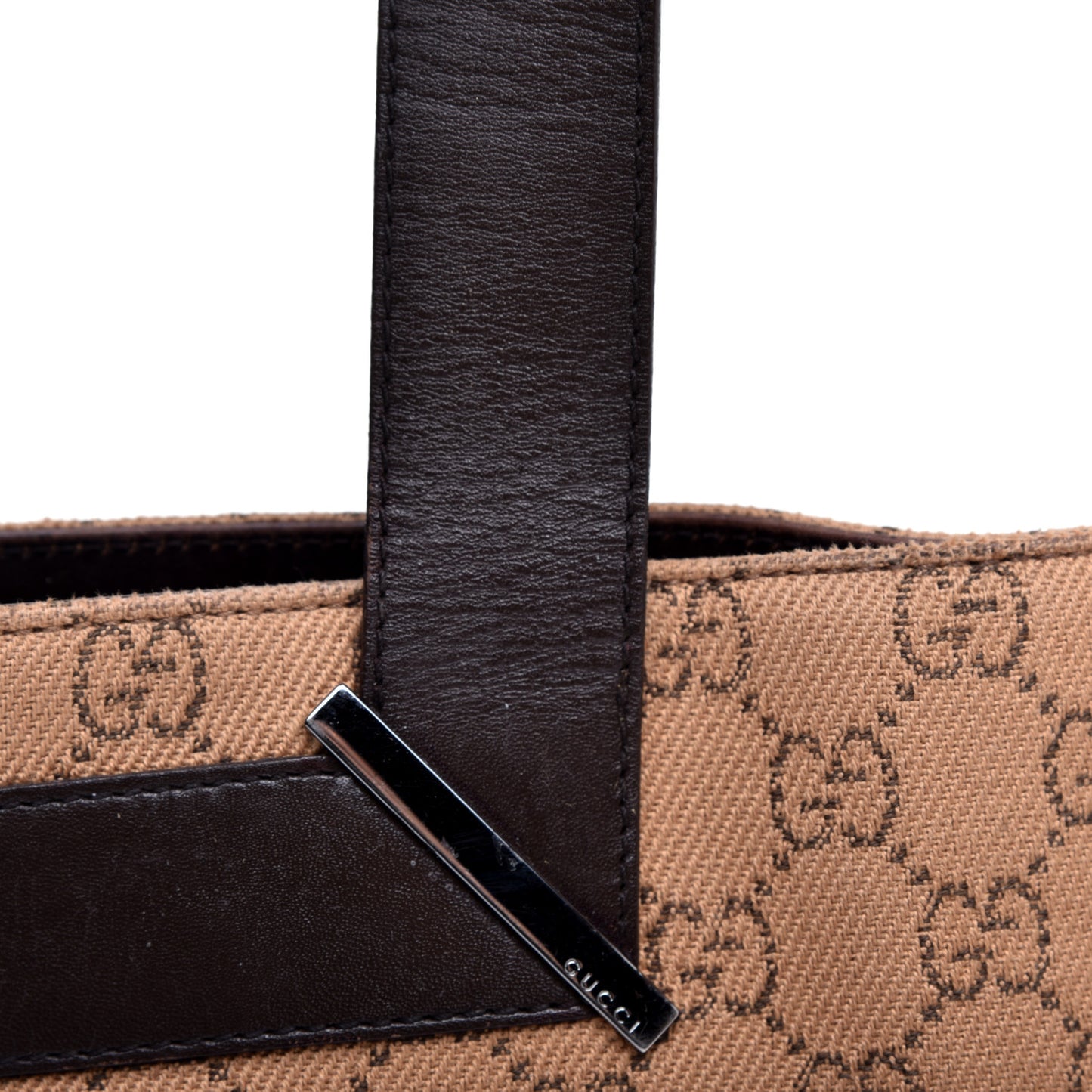 Denim Monogram Tote Dark Brown
