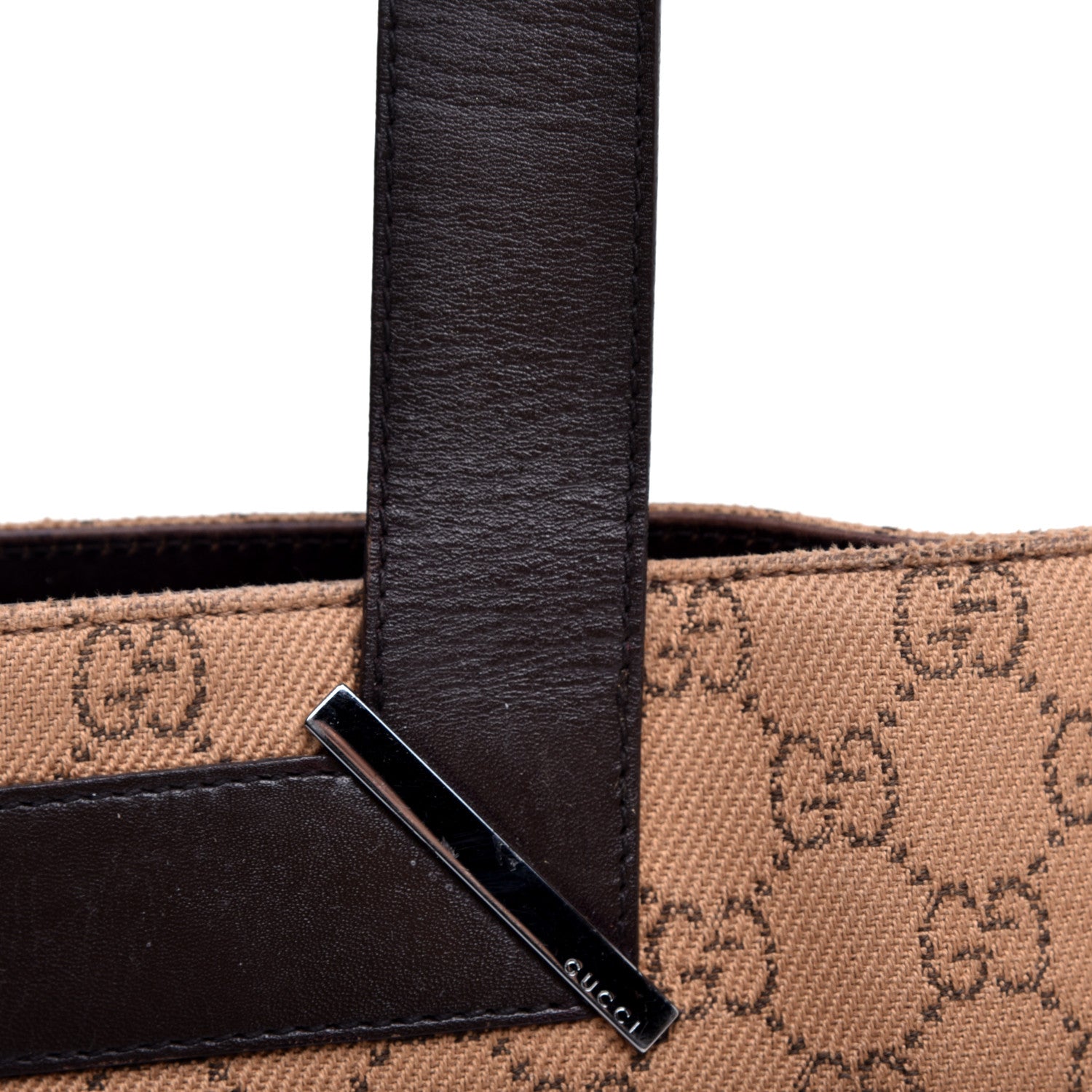 Gucci Denim Monogram Tote Dark Brown 11 of 11