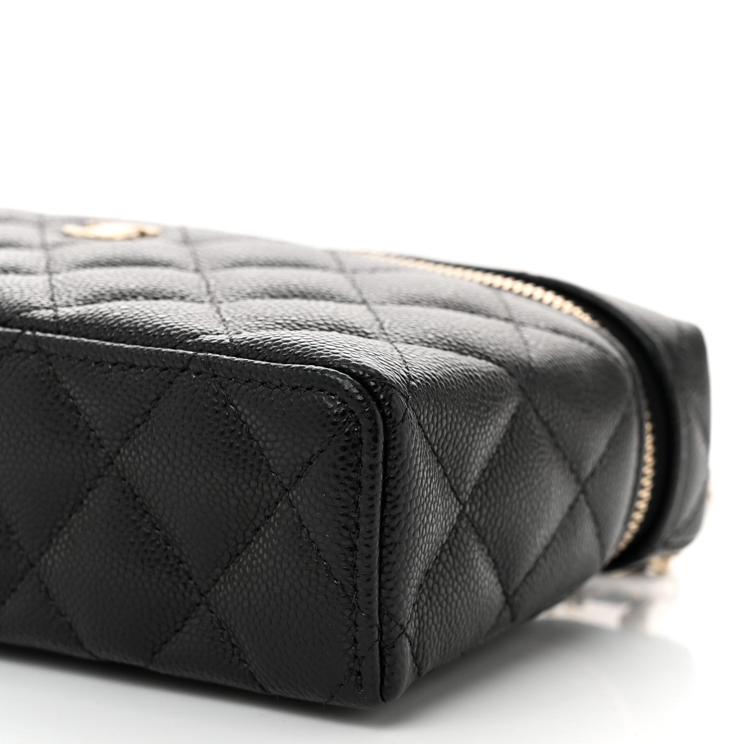 Chanel Caviar Quilted Top Handle Slim Vanity With Chain Black 10 of 11
