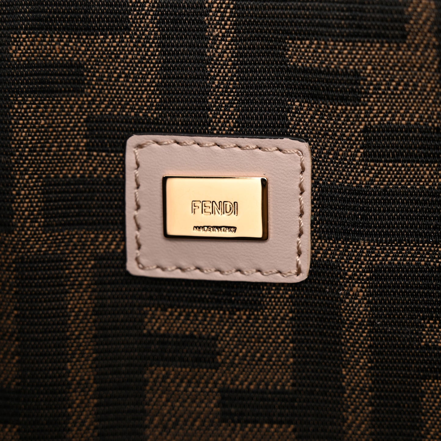 Shearling FF Inlay Large Flat Pouch Soap White