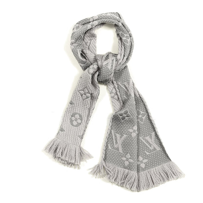 Louis Vuitton Wool Silk Logomania Scarf Pearl Grey 1 of 3