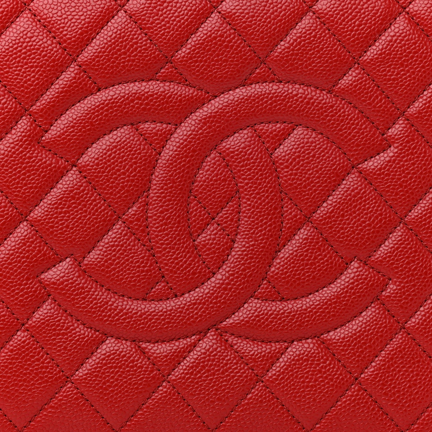 Chanel Caviar Quilted Grand Shopping Tote GST Red 9 of 12