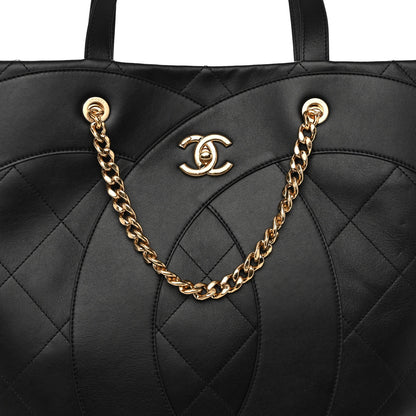 Chanel Calfskin Stitched CC Shopper Tote Black 8 of 12