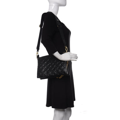 Louis Vuitton Lambskin Embossed Monogram Coussin PM Black 2 of 9