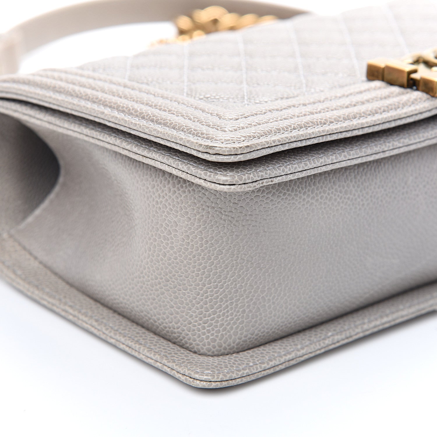 Chanel Caviar Quilted Medium Boy Flap Taupe 7 of 10