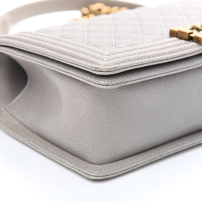 Chanel Caviar Quilted Medium Boy Flap Taupe 7 of 10